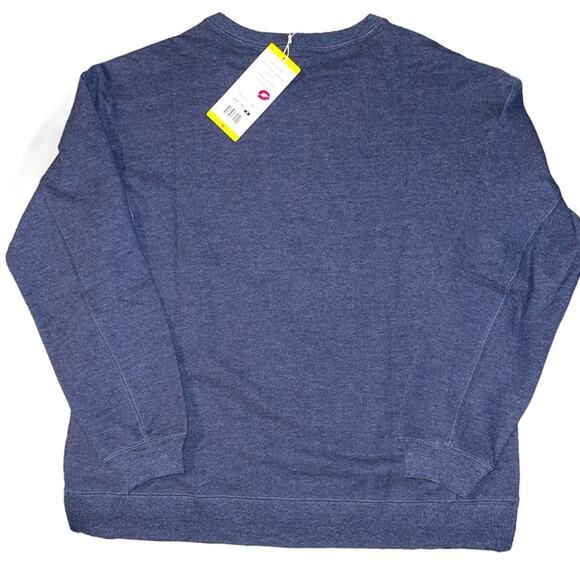 Wildfox SOCIAL Embroidered Blue Sweatshirt size Medium - Picture 2 of 9